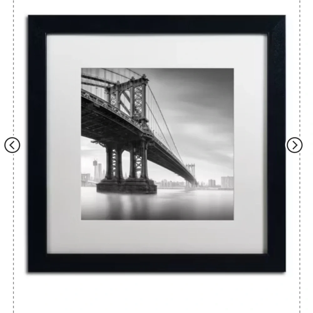 NWT Trademark Fine Art -Moises Levy 'Manhattan Bridge I' Matted Framed Art
